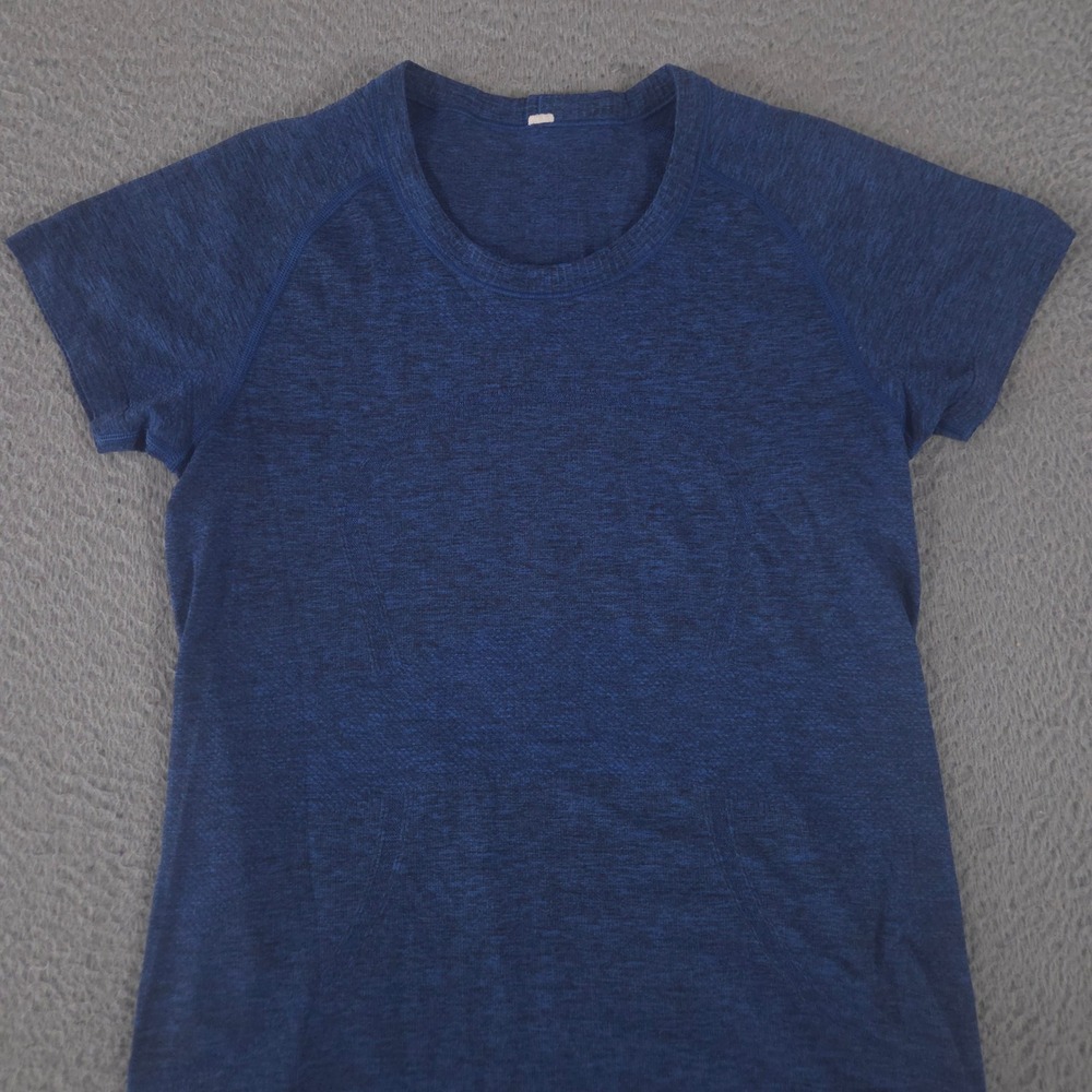 Lululemon Top Womens 8 Blue Swiftly Tech Heathered Short Sleeve Activewear Shirt